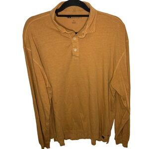 Onward Reserve‎ Men's XL Long Sleeve Polo Shirt Mustard Yellow Cotton Casual